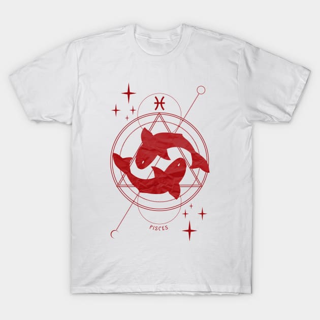 Zodiac, Pisces, Astrology, Star sign, Stars T-Shirt by Strohalm